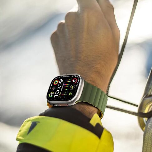 Fullife Design for Apple Watch Bands for Men Women, Silicone Magnetic Bands Sport Solo Loop for Ultra 2/Ultra 49mm, Apple Watch Series 10 46mm, 9/8/7 45mm, SE2/SE/6/5/4 44mm, 3/2/1 42mm Contrast Color in Saudi Arabia