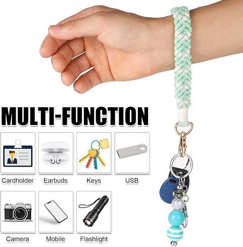 2pcs Phone Wrist Strap, Woven Phone Charm Bracelet Lanyard Strap with 2pcs Phone Tether Tabs Cell Phone Wristlet with Live Buckle Boho Rope Keyring Phone for Girls Women Gift in Saudi Arabia