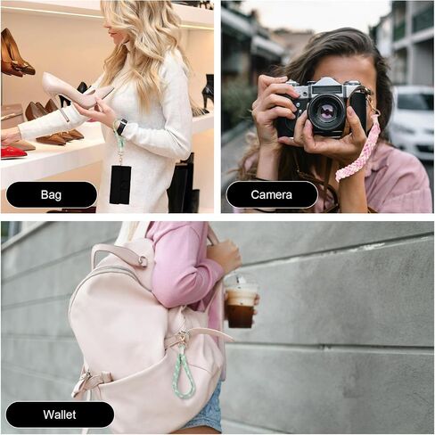 2pcs Phone Wrist Strap, Woven Phone Charm Bracelet Lanyard Strap with 2pcs Phone Tether Tabs Cell Phone Wristlet with Live Buckle Boho Rope Keyring Phone for Girls Women Gift in Saudi Arabia