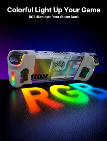 JSAUX لوحة خلفية شفافة RGB لـ Steam Deck OLED، حافظة خلفية بديلة شفافة DIY متوافقة مع Steam Deck OLED - إصدار PC0106C RGB [كريستال] in Saudi Arabia