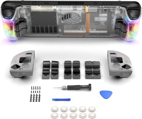 JSAUX لوحة خلفية شفافة RGB لـ Steam Deck OLED، حافظة خلفية بديلة شفافة DIY متوافقة مع Steam Deck OLED - إصدار PC0106C RGB [كريستال] in Saudi Arabia