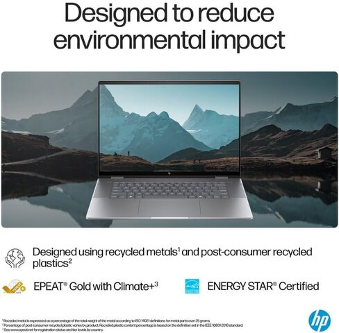 HP Envy 2-in-1 Laptop, Envy x360 16" Copilot Laptop, AMD Ryzen 7 8840HS, WUXGA Touchscreen (1920 x 1200), 5MP IR Camera, Wi-Fi 6E, Windows Pro, W/Mouse pad (16GB RAM | 512GB PCIe SSD) in Saudi Arabia