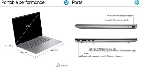 HP Envy 2-in-1 Laptop, Envy x360 16" Copilot Laptop, AMD Ryzen 7 8840HS, WUXGA Touchscreen (1920 x 1200), 5MP IR Camera, Wi-Fi 6E, Windows Pro, W/Mouse pad (16GB RAM | 512GB PCIe SSD) in Saudi Arabia