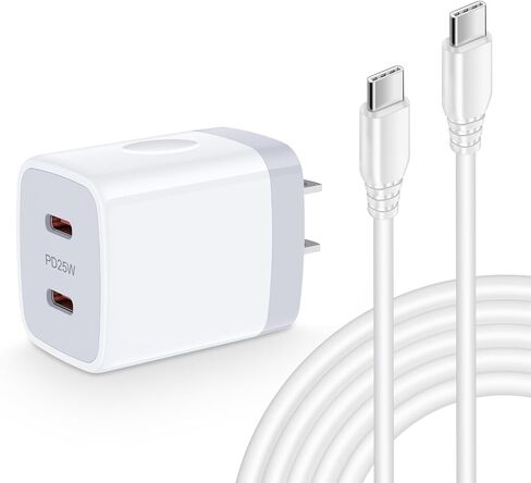 كابل شاحن USB C S24 من سامسونج شحن سريع 25 وات بمنفذ مزدوج USB C وسلك شاحن Android بطول 6 أقدام لهاتف Samsung Galaxy A15 5G/A35/A54/A55/A14/S24 Ultra/S23/S22/S21/S20/iPhone 15/Pixel 8 أ/7 in Kuwait