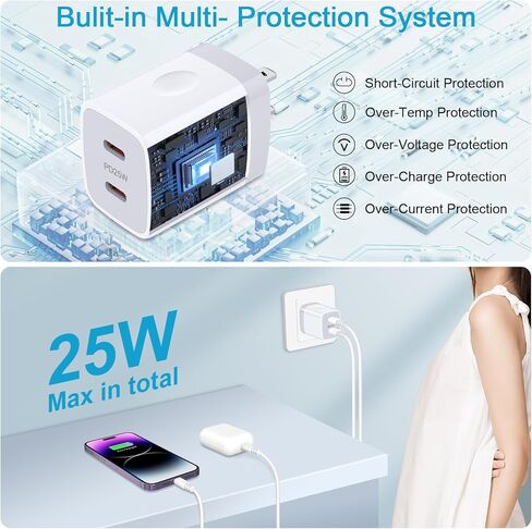 كابل شاحن USB C S24 من سامسونج شحن سريع 25 وات بمنفذ مزدوج USB C وسلك شاحن Android بطول 6 أقدام لهاتف Samsung Galaxy A15 5G/A35/A54/A55/A14/S24 Ultra/S23/S22/S21/S20/iPhone 15/Pixel 8 أ/7 in Kuwait