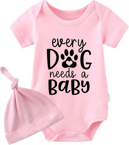 YSCULBUTOL Baby Twins Bodysuits Every Dog Needs A Baby Infant Baby Clothes Unisex Outfits Twin Romper With Hat in Saudi Arabia