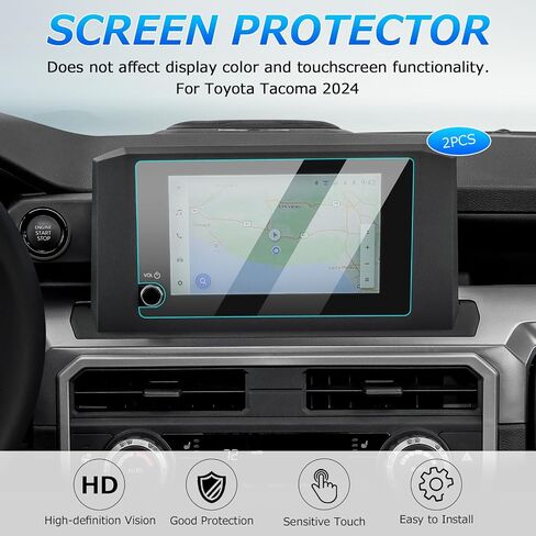 Autorder 2PCS Screen Protector for 2024 2025 Toyota Tacoma Accessories 8-Inch Tempered Glass 9H Navigation Touchscreen Protective Film in Saudi Arabia