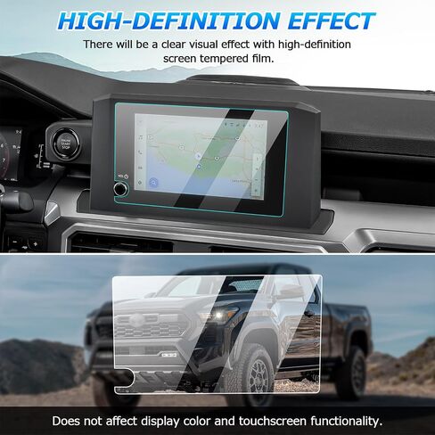 Autorder 2PCS Screen Protector for 2024 2025 Toyota Tacoma Accessories 8-Inch Tempered Glass 9H Navigation Touchscreen Protective Film in Saudi Arabia