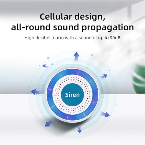 YBJ صفارة إنذار مستقلة لأمن المنزل، إنذار صفارة إنذار لاسلكي داخلي مع الصوت والضوء، كاشف حركة RIP، مستشعر نافذة الباب، جهاز التحكم عن بعد in Kuwait