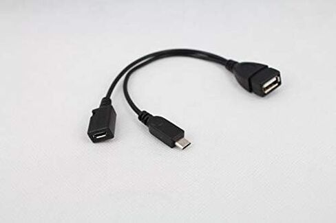 2-in-1 Micro USB to USB Adapter OTG Cable Power Cable Replacement for Fire Stick, Samsung Galaxy S6 S7 (2 Pack) in Saudi Arabia