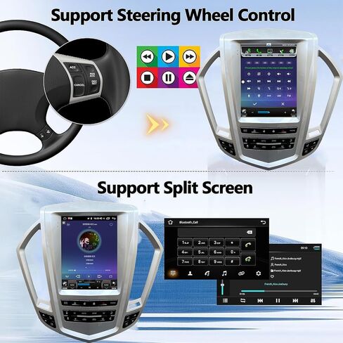 Android 13 Radio for Cadillac SRX 2009-2012 Android Radio 9.7-Inch Tesla Style IPS Touch Screen Stereo with Bluetooth 5.0 Carplay/Android Auto GPS Navigation for Car Multimedia Player + Backup Camera in Saudi Arabia