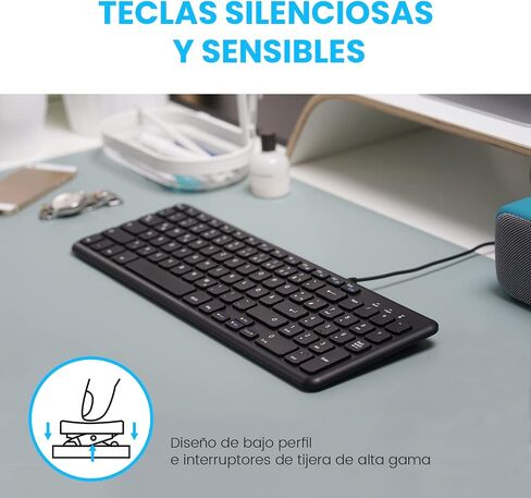 لوحة المفاتيح Perixx PERIBOARD-213B ES مع كابل USB ولوحة الوسائط المتعددة - لوحة المفاتيح المزودة بآلية التحكم والملف - الإسبانية QWERTY in Saudi Arabia