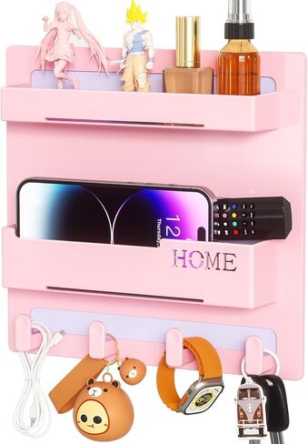 Floating Shelves for Bedside Shelf Accessories Organizer, Wall Mount Self Stick On, Cute Room Decor Aesthetic, Girls Room Decor, Cool Stuff for Bedroom Storage and Organization in Saudi Arabia