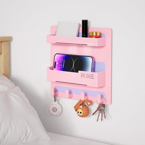 Floating Shelves for Bedside Shelf Accessories Organizer, Wall Mount Self Stick On, Cute Room Decor Aesthetic, Girls Room Decor, Cool Stuff for Bedroom Storage and Organization in Saudi Arabia