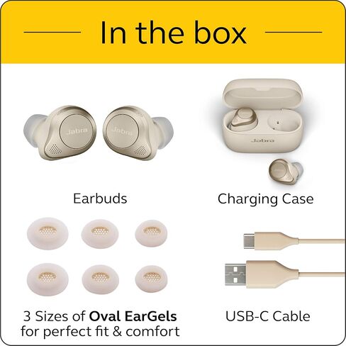 Jabra Elite 85t - Gold Beige Wireless Headset/Music Headphones Gold Beige (Renewed) in Saudi Arabia