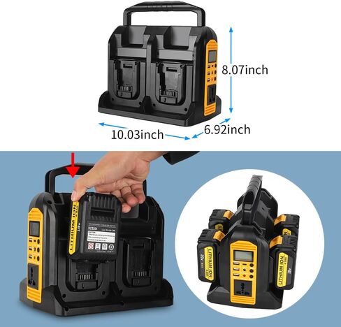 350W Power Inverter for Dewalt 20v Battery Power Supply Inverter DC 20V to AC 110~120V Battery Inverter with AC Output, 3*USB, Type-C Port, DC Output 12V/5A, LED Light（4 Channels） in Saudi Arabia