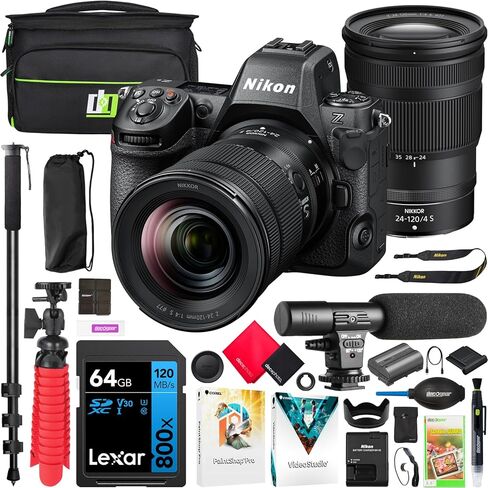 Nikon Z8 Professional Full Frame Mirrorless 8K Video & Stills Hybrid FX Camera Body with 24-120mm F4 S Zoom Lens Kit 1698 Bundle with Deco Gear Photography Bag + Microphone + Monopod & Accessories in Saudi Arabia