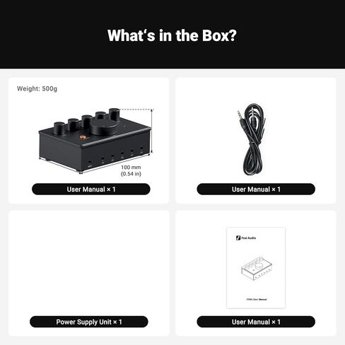 HiFiGo Fosi Audio PH05 5 Channel Desktop Headphone Splitter, Mini Desk DAC Amplifier with Audio Interface, Podcast Monitor Supports 16-300 Ω with 12V (PH05-US Plug) in Saudi Arabia