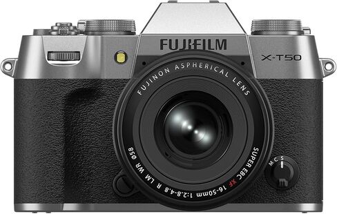 هيكل الكاميرا الرقمية Fujifilm X-T50 بدون مرآة - فضي + حزمة XF 16-50 مم F2.8-4.8 R LM WR 16828595 مع حقيبة تصوير ديكو جير + ميكروفون + مونوبود + مجموعة برامج وملحقات in Saudi Arabia