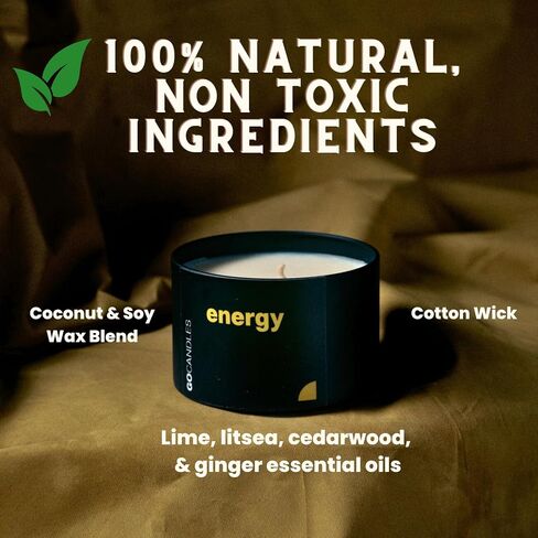 Go Candles Scented Candle Set, Natural Non Toxic Candles with Essential Oils, Candles for Men Women, Small Black Candles for Home, Luxury Aromatherapy Soy Candle, Stress Relief, Man Cave, Gift for Men in Saudi Arabia