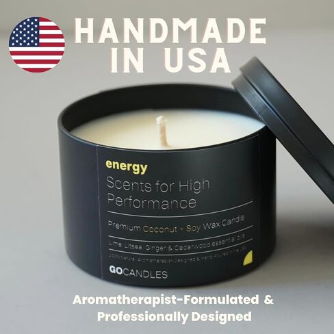 Go Candles Scented Candle Set, Natural Non Toxic Candles with Essential Oils, Candles for Men Women, Small Black Candles for Home, Luxury Aromatherapy Soy Candle, Stress Relief, Man Cave, Gift for Men in Saudi Arabia