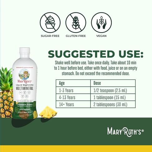 Nighttime Liquid Multimineral Sleep Supplement | Sugar Free | Calm Magnesium Citrate Sleep | NO Melatonin | Calcium Magnesium Zinc | Available in 4 Flavors | Vegan | Gluten Free | 15 Servings in Saudi Arabia