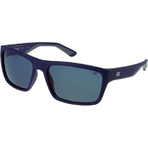 CAT 8021 Men's Polarized Square Sunglasses, Matte Navy, 61 mm