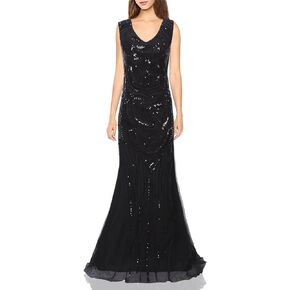 Vijiv 1920s Long Maxi Prom Gowns Sequin Mermaid Bridesmaid Formal Evening Dress