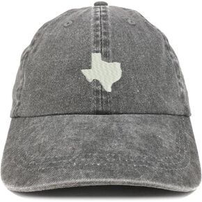 Trendy Apparel Shop Texas State Map Embroidered Washed Cotton Adjustable Cap