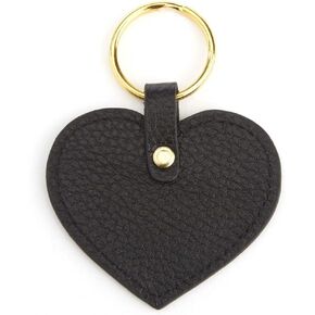 Royce Leather Heart Key FOB Top Grain Nappa, 2.5" x 2" x 0.25" - Black
