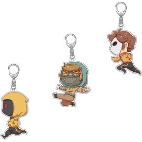 Ticci Toby Keychain Anime Creepy Toby Keychains Cosplay Acrylic Pendant Accessories Gift 3pcs for Men