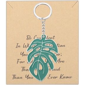 LQRI Monstera Leaf Keychain Monstera Plant Keychain Monstera Gift Plant Lover Gift Inspirational Gifts