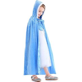 Fur Princess Hooded Cape Cloaks Costume Birthday Halloween Cosplay for Girls