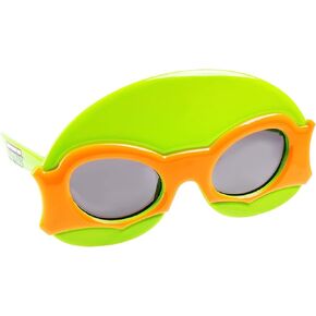 Sun-Staches Teenage Mutant Ninja Turtle Sunglasses | Michelangelo Orange Bandana Mask | UV400 | One Size Fits Most