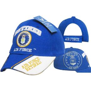 U.S. Air Force Retired Blue / White Bill Shadow Blue Embroidered Cap Hat 593
