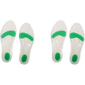 Silicone Dual Density Comfort Shoe Gel Insoles for Extra Arch Support and Feet, Ankle, Knee and Hip Joint Relief, Men (Size 9.5 to 10.5) or Women (Size 10.5 to 11.5), Green