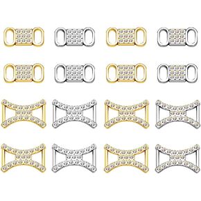 Cymtaml 16 PCS Shoelaces Clips Decorations Charms With Rhinestones Fashion Accessory Gift for Sneakers and Casual Shoes - Party Accessory