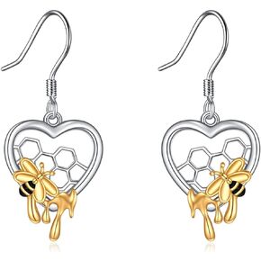 Animal Earrings 925 Sterling Silver Cat/Owl/Fox/Panda/Elephant/Bunny/Butterfly/Dragonfly/Bee/Hummingbird/Bat/Moth Earrings Cute Animal Jewerly Gift for Women