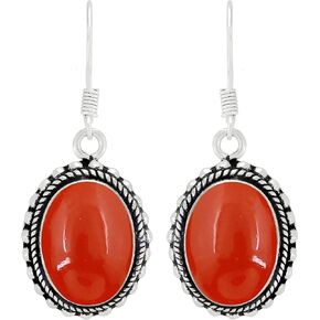 15.15 Cts Oval Shape Natural Semi Precious Gemstones Earrings For Women, Handmade Bohemian Dangle Earrings Jewelry Women'S Day Gifts For Mom Wife Sister