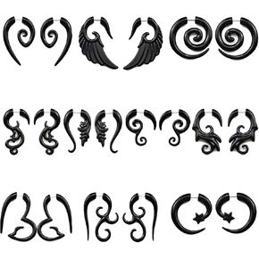 10 ازواج من مقاييس الأذن الحلزونية القبلية المصنوعة من الاكريليك من فيرامي، مقاييس اذن مزيفة من الاكريليك، سدادات اقراط نفق، مجوهرات ثقب الجسم للنساء والرجال، بلاستيك، بدون احجار كريمة in Kuwait