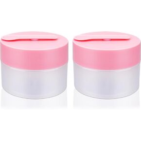 Travel Cream Jars TSA Approved Travel Size Containers for Toiletries 3.4oz/100ml 2Pcs Leak proof Plastic Jars Wide Mouth Small Cosmetic Containers with Lids Travel Accessories