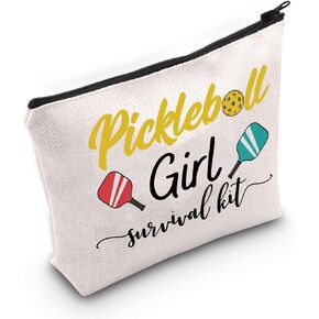 WZMPA Pickleball Girl Cosmetic Makeup Bag Pickleball Player Gift Pickleball Girl Survival Kit Makeup Zipper Pouch Bag Pickleball Training Gift (Pickleball Girl)