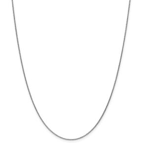 18K White Gold 1.15mm Solid Diamond-Cut Cable Chain Necklace - with Secure Lobster Lock Clasp