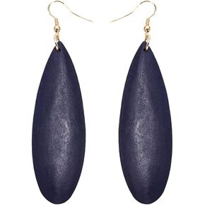 Bohemian Geometric Natural Wooden Earrings Dangle Lightweight Teardrop African Ethnic Statement Drop Earrings for Women Girls