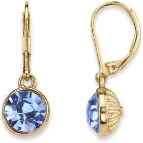 1928 Jewelry "Best Of Times" Crystal Bezel Drop Earrings