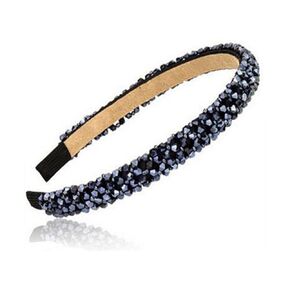 Ruihfas Fashion Sparkle 4 Rows Crystal Rhinestone Headbands Beaded Hair Hoop Band (Black)