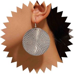 Iaceble Boho Large Disc Drop Earrings Hammered Disc Earring Disc coin Dangle Earrings Gold Coin Statement Earrings Jewelry for Women and Girls