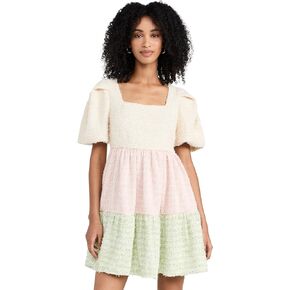 English Factory Women's Color Block Tweed Mini Dress