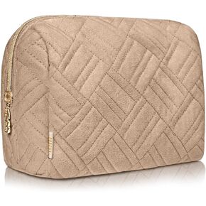 BOACAY Large Cosmetic & Makeup Bag, Zippered Makeup Pouch for Women, Travel Cute Organizer Suitable for Purse, Versatile Bag with Multiple Compartments for Makeup, Toiletries, Accessories
