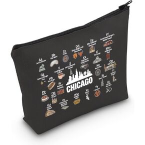 Chicago State Gift Chicago Makeup Zipper Pouch Chicago Travel Gift Moving to Chicago Gift (Chicago bag)